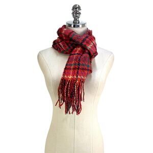 Scottish Cashmere Plaid Woven Red Scarf